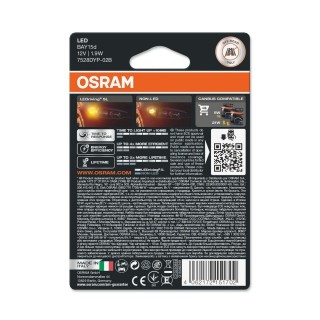 Диодна крушка (LED крушка) 12V, P21/5W, BAY15d, блистер 2бр. Osram оранжева светлина